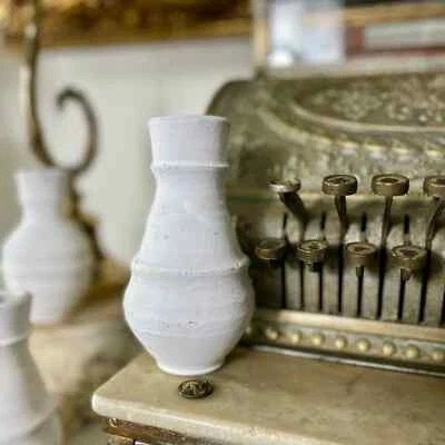 Antike Terrakotta Vase Gefäß Flasche Krug rustikal italienisch weiß getüncht Vintage  - Bild 1 von 4