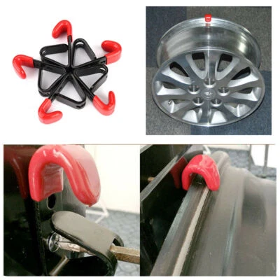 6X Bolt On Wall Metal J Wheel Shop Display Stand Rack Rim Hook Screw Grid Holder - Image 1 of 4