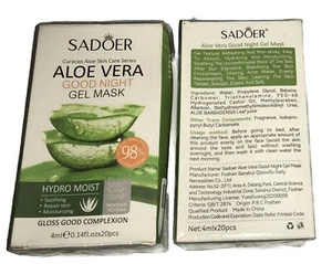 3 Boxes of SADOER Aloe Vera Good Night Gel Mask Hydro Moist 06/2026 Sealed - Picture 1 of 3