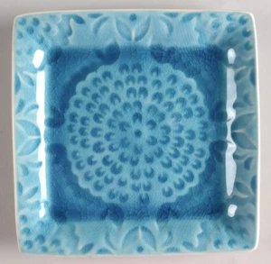 4 NEW Pomegranate by ROSCHER & CO #464714 Aqua Blue 8" Salad Plates SET of 4 - Picture 1 of 12