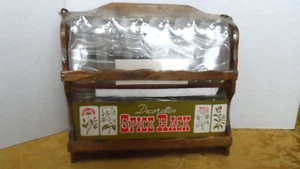 Vintage Wooden Spice Rack with 12 Glass Bottles - Picture 1 of 2