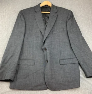 Lauren Ralph Lauren Blazer Sport Coat Mens 46R Gray Woven 2 Buttons 100% Wool - Picture 1 of 16