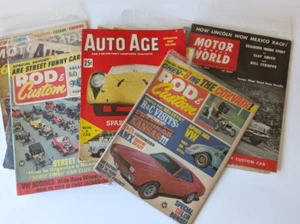 Lot 9 Vintage 1950s 60s Auto Age Hot Rod Car Magazines Motor Sports World More - Picture 1 of 13