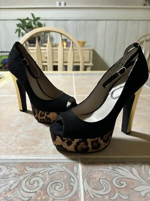 SANDALIAS OLSENBOYE MOD PLATAFORMA PUNTA ABIERTA TACÓN DE AGUJA BLOQUE CORREA AL TOBILLO TALLA 6.5/NUEVAS Foto 1 de 4