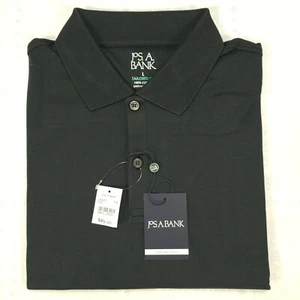 Jos A Bank Polo Shirt Size L Large Pique Cotton Tailored Fit NEW NWT Black #050 - Picture 1 of 11