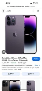 iPhone 14 Pro Max 128GB Deep Purple  With TikTok Installed TMobel - Picture 1 of 1