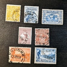 Australian Lot of 7. Scott's #s 29/143. Used. sal's stamp store.
