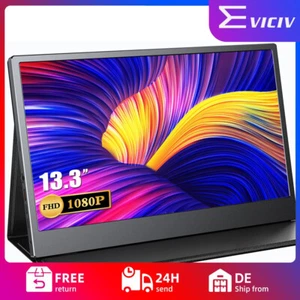 EVICIV Moniteurs FHD Portable, 13,3 Pouces 1080P Écran USB-C HDMI pour PC PS5 NEUF - Photo 1/8