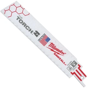 MILWAUKEE Torch Reciprocating Sawzall Blade 6" x 1" 18 TPI 48-00-5784 (100 Pack) - Picture 1 of 3
