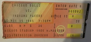 M. Jordan NBA Original Ticket Stub Chicago Bulls Vs Indiana Pacers,Nov 19, 1985 - Picture 1 of 2
