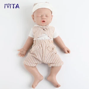 17"Handmade Sleeping Baby Boy Lifelike Silicone Reborn Baby Doll Toddler Toy - Picture 1 of 12