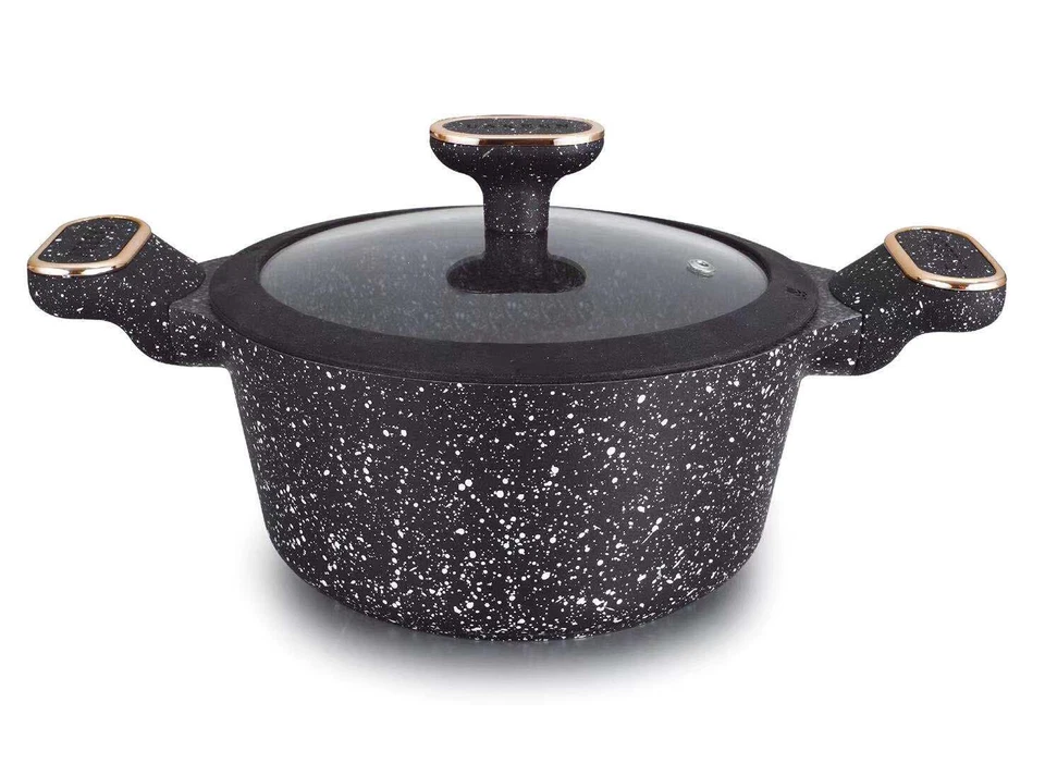 Antihaft Kochtopf mit Granit Keramik-Beschichtung 4 Liter 24cm Kazan Kasan Black - Bild 1 von 1
