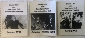 3 libretti Johny and June Carter Cash Seasons International Fan Club 1998 - Foto 1 di 11