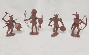 Vintage Marx Plains Indians in 1/32 scale; medium brown plastic (Fort Apache) - Picture 1 of 3