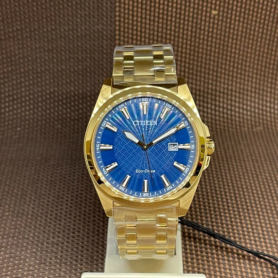 Citizen Eco-Drive BM7532-54L Peyten Blue Analog Gold Tone Stainless Steel Watch