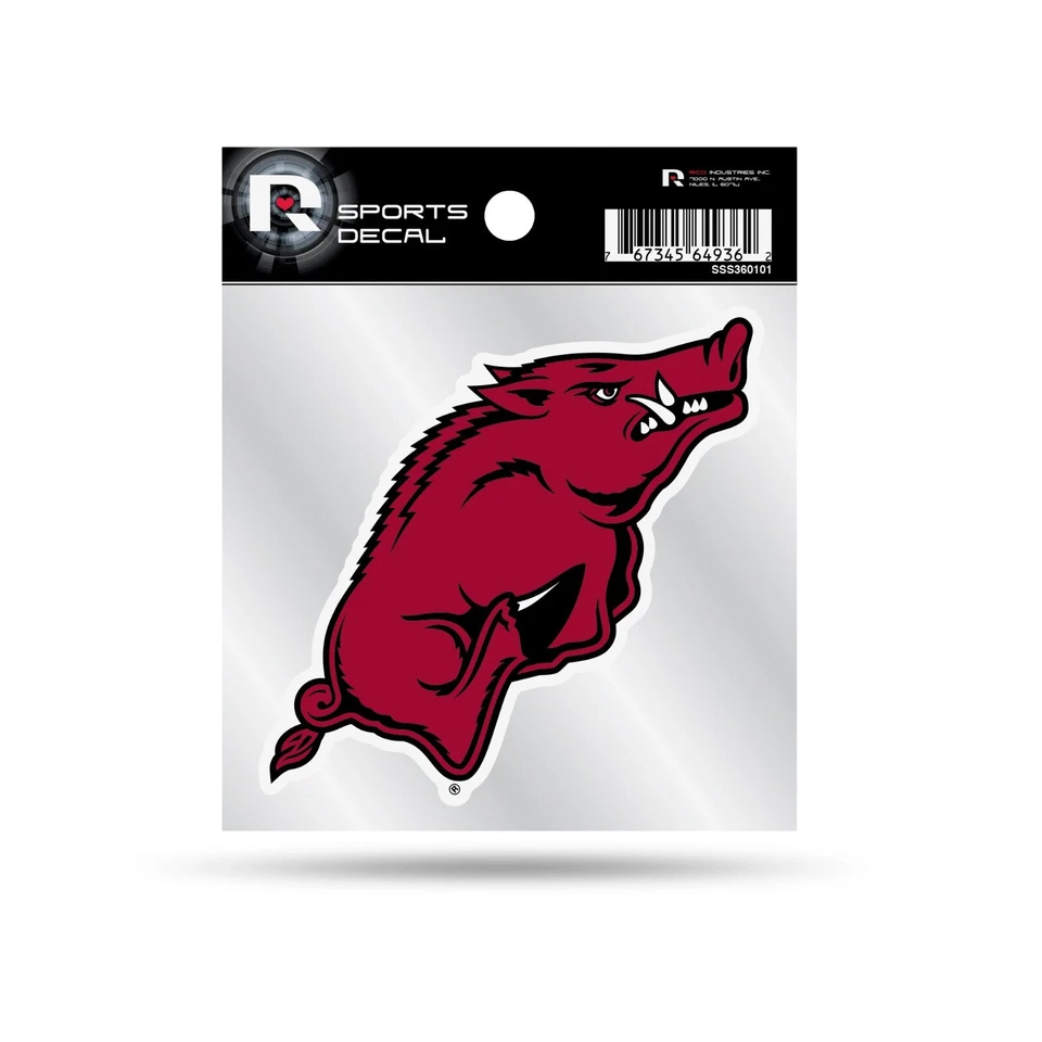 Arkansas Razorbacks Clear Backer Decal W/ Primary Logo (4"X4") - Image 1 of 1