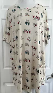 Plus Size 2X 3X Stretch Knit Nightgown Night Shirt Short Sleeve Pockets Glamping - Picture 1 of 13
