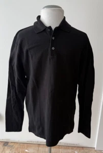 Louis Vuitton Uniforms Mens Black Logo Collared Long Sleeve Polo Shirt M - Picture 1 of 4