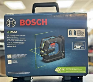 Bosch 100 ft. Green Self Leveling Cross-Line Laser Level GLL100-42GL - Picture 1 of 2