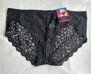 Maidenform Indulgence Lace Bikini Panties 8/XL Black - Imagen 1 de 5