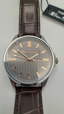Ben Sherman Oversized Dial Watch Striped Dial Copper Batons New with Tags Box - Image 1 of 4