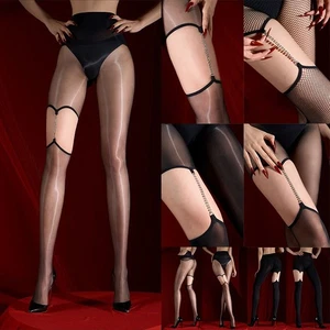 Lauffeste Strass Kette Strumpfhose Transparent Pantyhose Ultradünner Strumpf 5Style - Bild 1 von 26