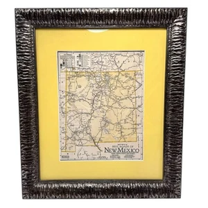 Ornately Framed Matted Midget Map of New Mexico’s Best Roads C.M. Co 15” x 17.5” - Picture 1 of 23