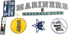 Seattle Mariners Window Decal MLB Perfect Cut 2 Sets Retro Trident M's Fan Gift - Picture 1 of 6