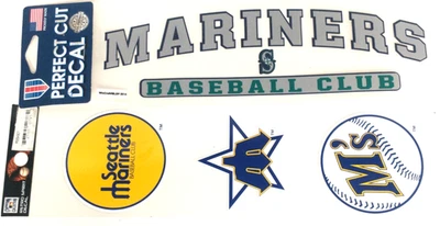 Seattle Mariners Window Decal MLB Perfect Cut 2 Sets Retro Trident M's Fan Gift - Image 1 of 4
