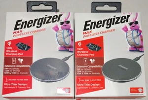 2X Energizer Max 15W Universal Wireless Charging Pad - Black OPEN BOX - Picture 1 of 2
