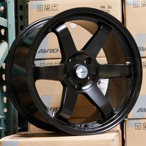 18x9.5/18x10.5 AVID1 AV06 5x114.3 18/22 Matte Black Wheels Rims Set(4) 73.1 - Foto 1 di 4