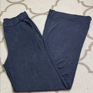 Majestic Filatures Deluxe Teeshirt wide leg  pull on blue pants, size medium - Picture 1 of 14