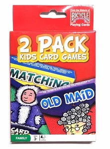 Bicycle Kids Games 2 Pack Playing Cards - Red Pack with Matching and Old Maid - Picture 1 of 2