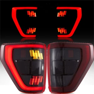 For 2021-2023 Ford F-150 FULL LED Tail Lights RED Lens Brake Lamps w/Animation*2 - Picture 1 of 13