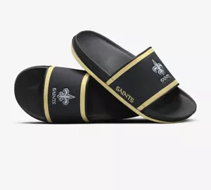 NWT NIKE NEW ORLEANS SAINTS OFFCOURT COMFORT SLIDES SANDALS NFL MENS SIZE 6 - Picture 1 of 5