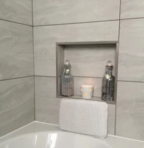 wickes Callika Mist Grey glazed porcelain wall and floor tile 600x 300 - 18 Pack - Picture 1 of 5