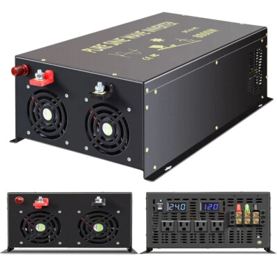 8000W Pure Sine Wave Inverter 12V 24V 36 48V to 120V 240V Solar Power Converter - Image 1 of 4