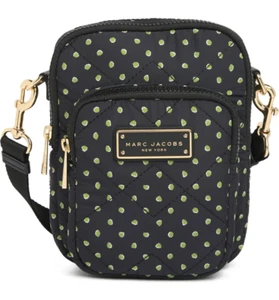 Marc Jacobs Zip N/S Quilted Nylon Pouch Phone Crossbody ~NWT~ Peridot Dots - Picture 1 of 5