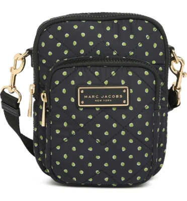 Marc Jacobs Zip N/S Quilted Nylon Pouch Phone Crossbody ~NWT~ Peridot Dots - Image 1 of 4