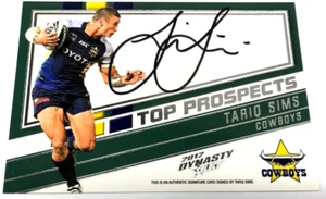 2012 NRL DYNASTY CARD TOP PROSPECT SIGNATURE CARD TPS9 TARIQ SIMS-COWBOYS - Picture 1 of 2
