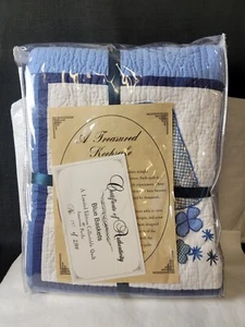 American Pacific "Blue Basket" Lt Ed Quilt Full/Queen W/ Pair Shams - Picture 1 of 8