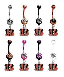 Cincinnati Football Titanium Anodized Belly Ring - PICK COLOR - Picture 1 of 1