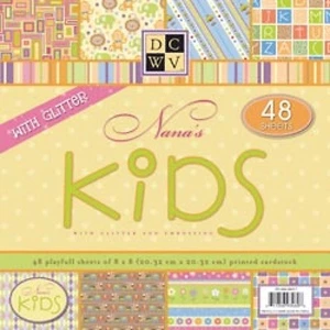 Almohadilla de papel impreso DCWV Nana's Kids Stack 48 hojas 12"" x 12"" cartulina brillante - Imagen 1 de 2