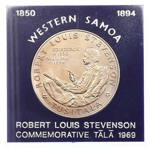 Samoa - 1 Tala 1969 Tanumafili II Robert Louis Stevenson cupronickel KM.8 + case - Picture 1 of 4