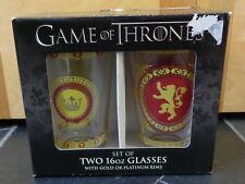 Game Of Thrones Set Of Two 16 oz Pint Glasses Beer Glass Set Bar Pub  NEW