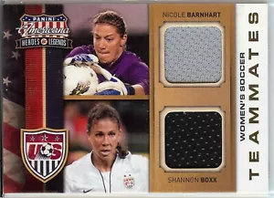 Tarjeta Panini Americana 2012 Nicole Barnhart & Shannon Boxx doble reliquia #11 39/99 - Imagen 1 de 2