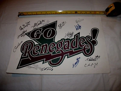 Hudson Valley Renegades MiLB 1999 Champions Team Signed Poster Two Sided Auto - Image 1 of 4