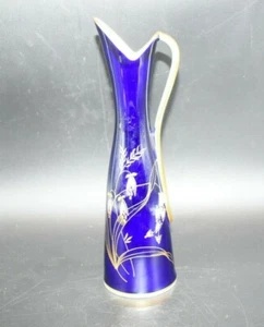 Piedra preciosa bávara flores azul cobalto y oro 10" Ewer (17970) - Imagen 1 de 8