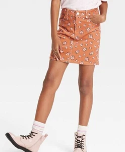 Girls' Mid-Rise Corduroy Allover Floral Print Skirt Adjustable Waist L (10/12) - Picture 1 of 3