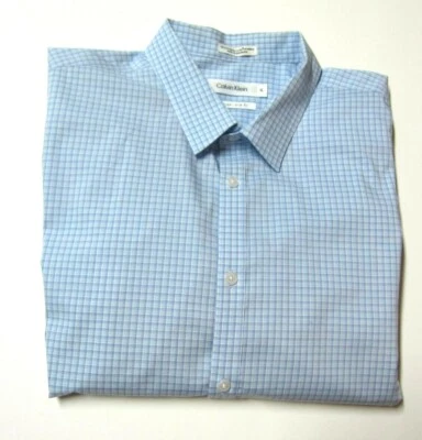 Calvin Klein Men's XL Blue Plaid Dress Shirt Slim Fit Non Iron Long Sleeves - Image 1 of 3